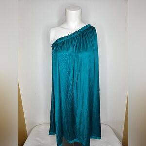 Jay Godfrey Silk One Shoulder Mini Dress In  Teal